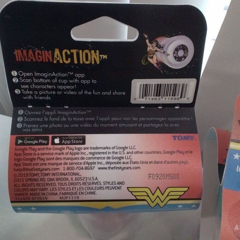 NEW DC Superhero Girls Comic Wonder Woman Retro Insulated Sippy Cup 2 Pk NWT - Picture 6 of 11